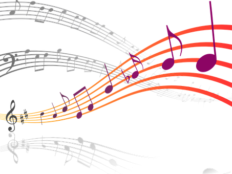Abstract Musical Notes Flow PNG