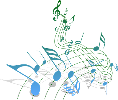 Abstract Musical Notesand Staves PNG