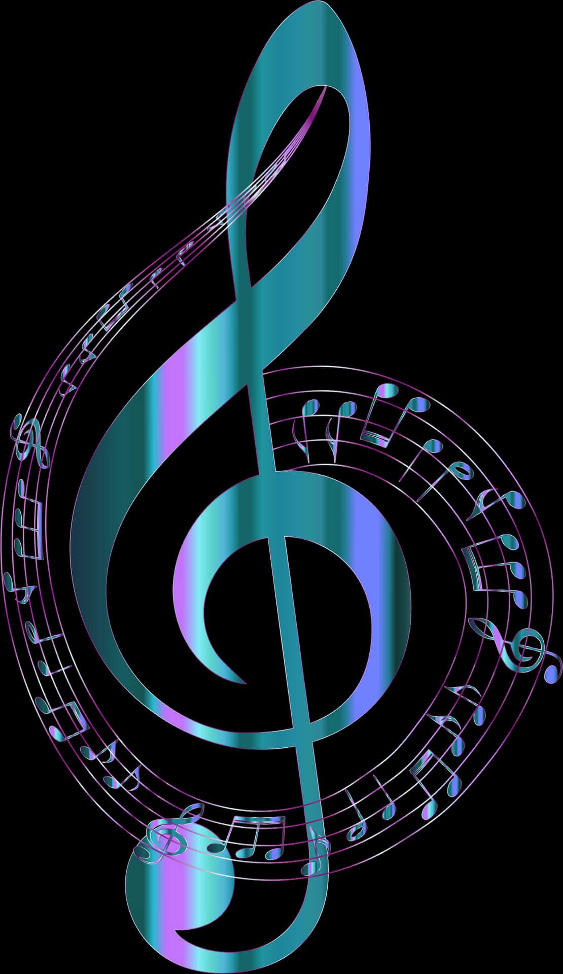 Abstract Musical Treble Clef PNG