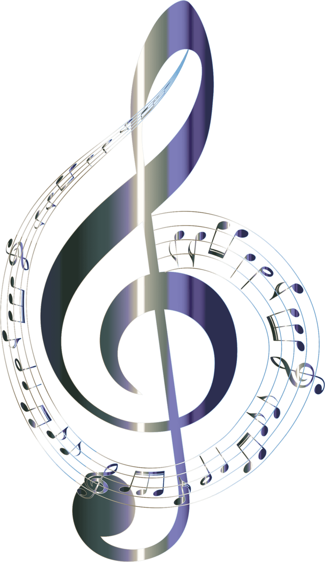 Abstract Musical Treble Clef PNG