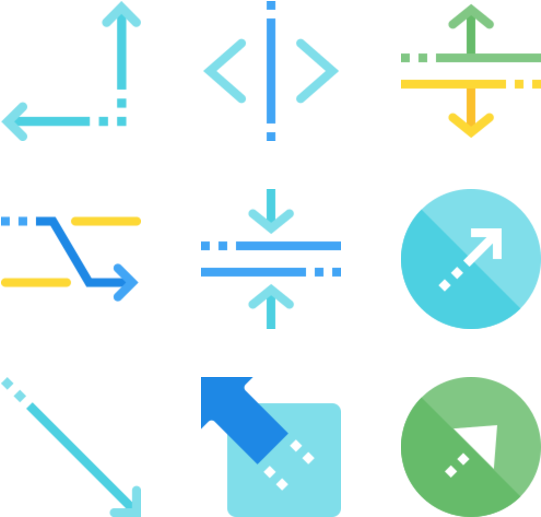 Abstract Navigation Arrows Set PNG