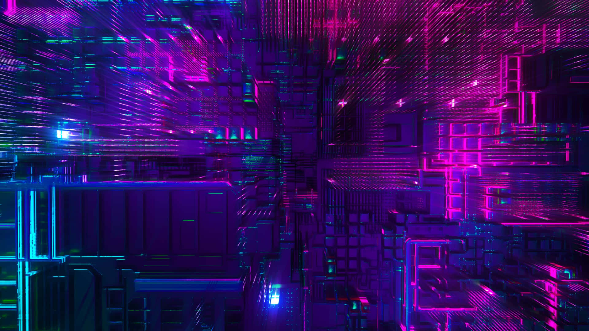 Abstract Neon Cityscape Wallpaper