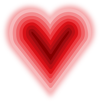 Abstract Neon Heart Layers PNG