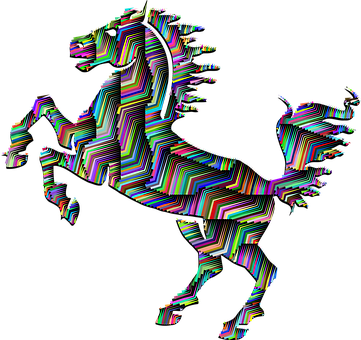Abstract Neon Horse Art PNG