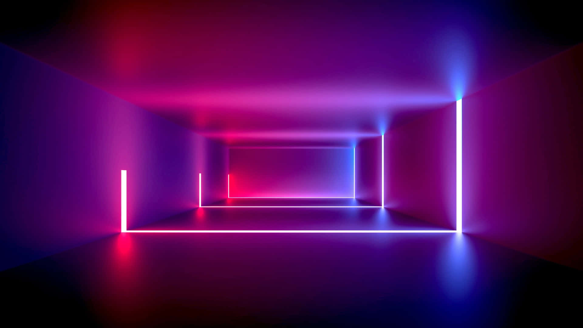 Abstract Neon Light Corridor.jpg Wallpaper