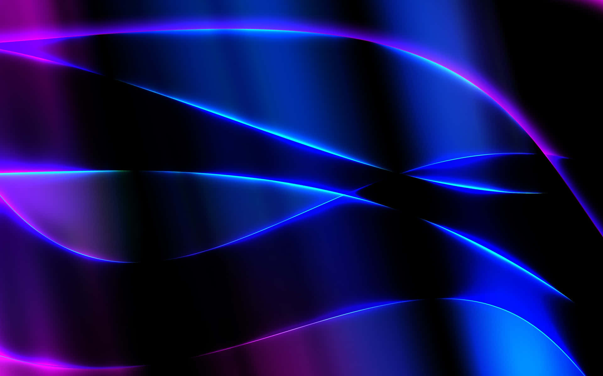 Abstract Neon Light Waves Wallpaper