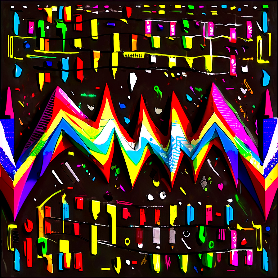 Abstract Neon Lines Artwork PNG