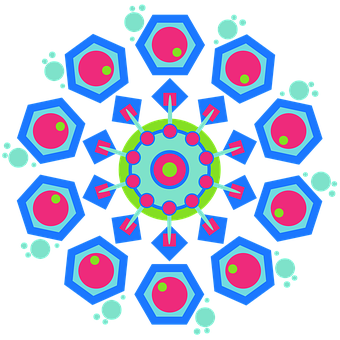 Abstract Neon Mandala Art PNG