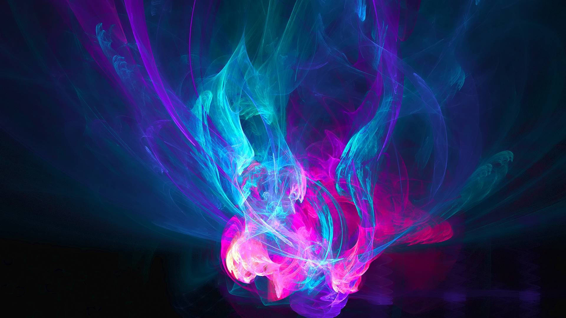 Abstract Neon Pink And Blue Fire