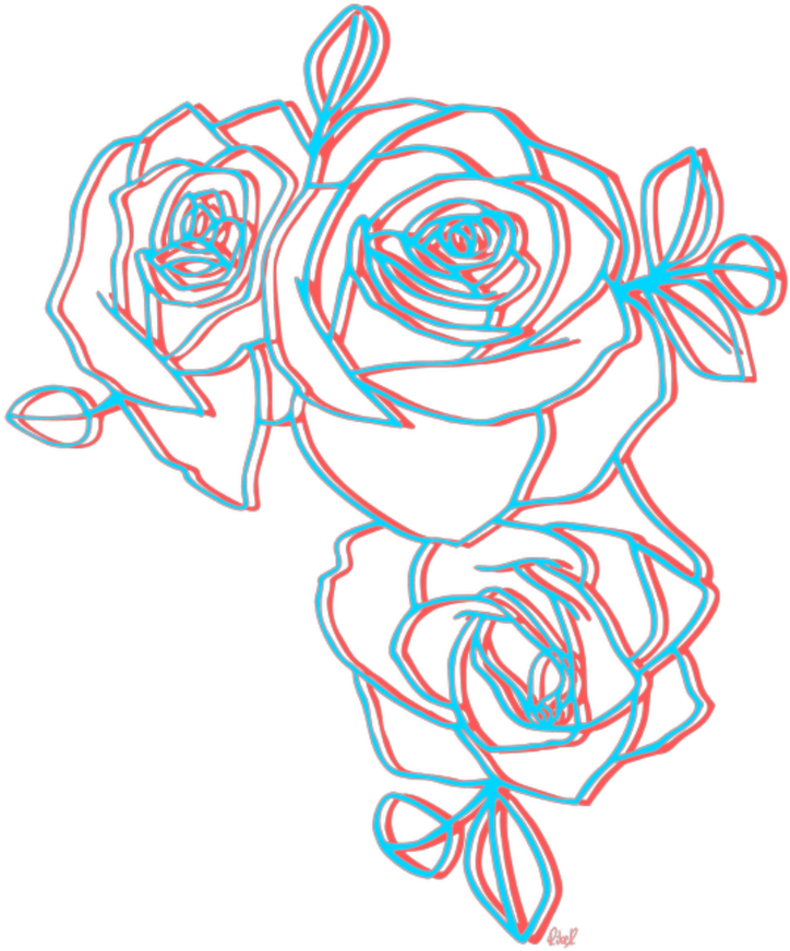 Download Abstract Neon Rose Sketch