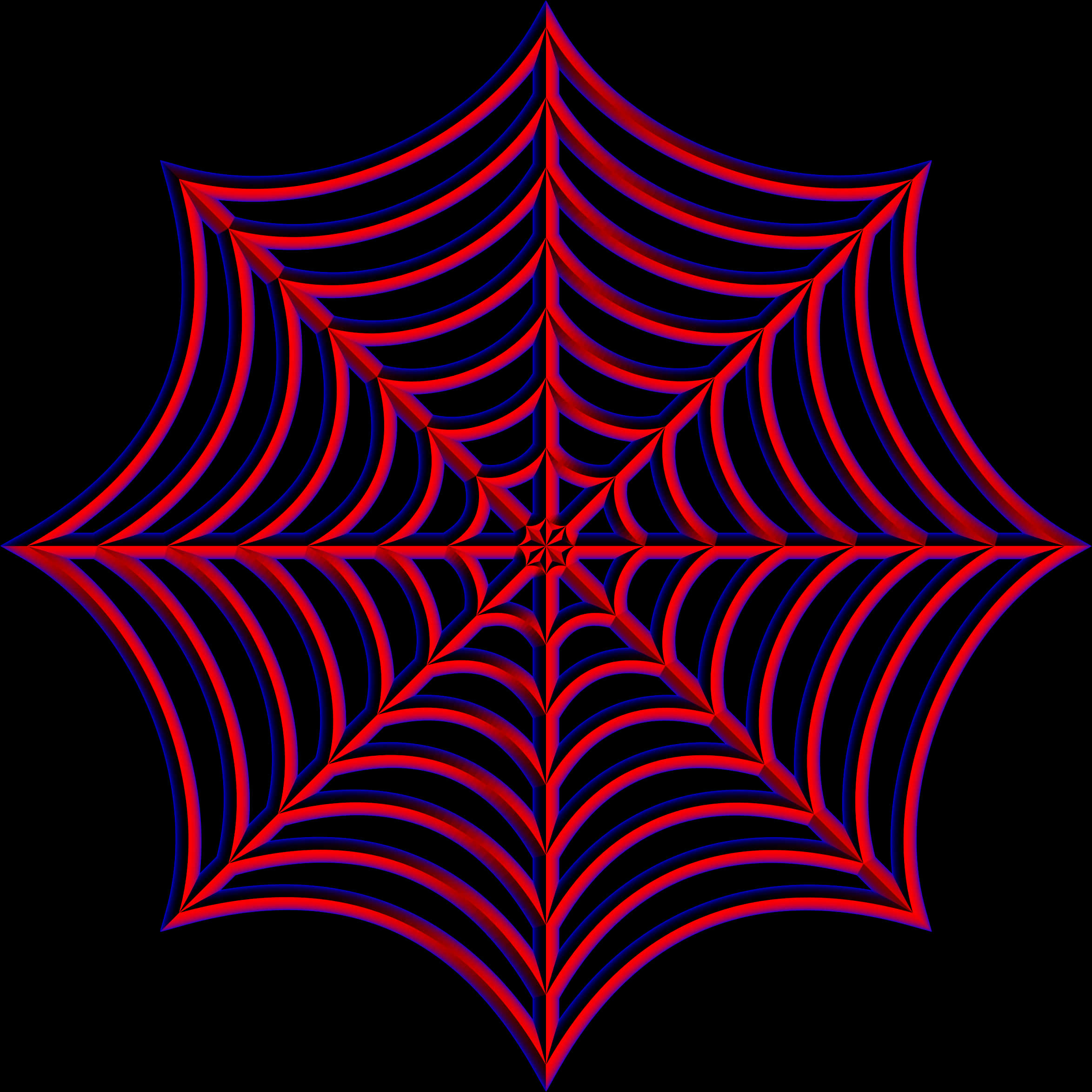 Abstract Neon Spider Web PNG