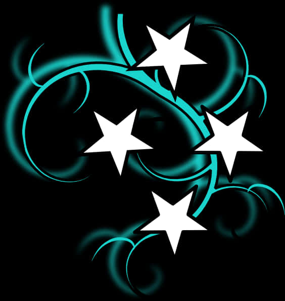 Abstract Neon Stars Graphic PNG