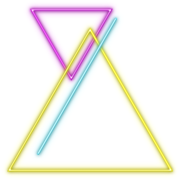 Abstract Neon Triangle Frame PNG
