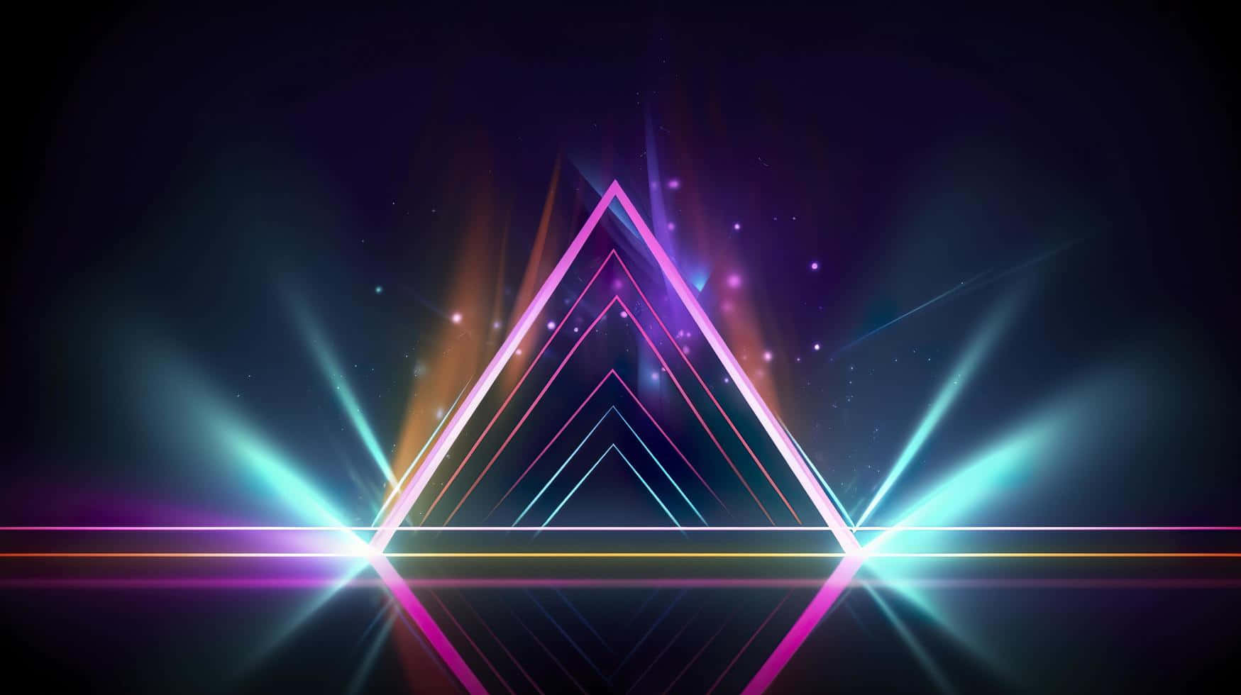 Abstract Neon Triangle Lights Wallpaper