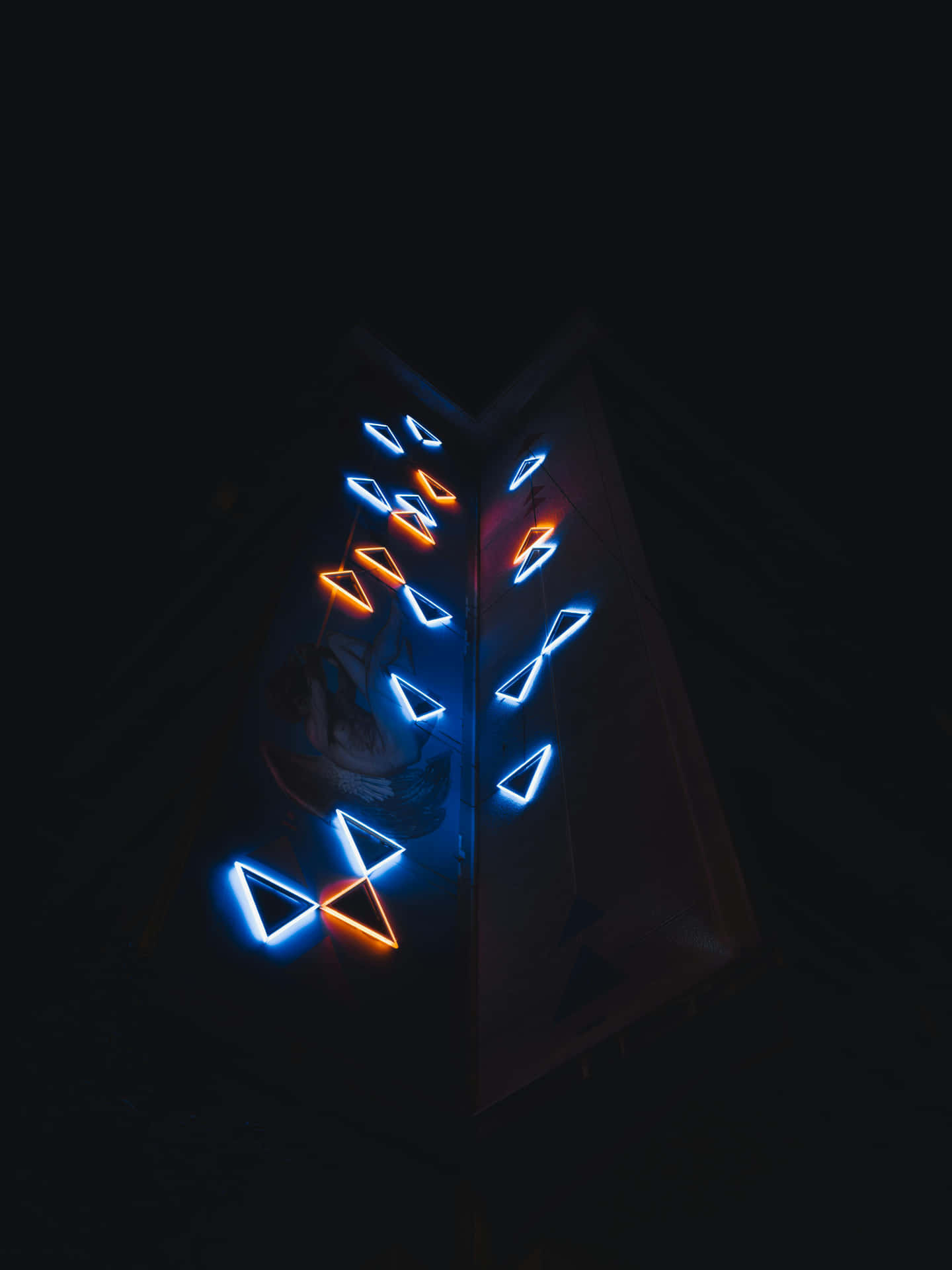 Abstract Neon Triangle Lights4 K Wallpaper