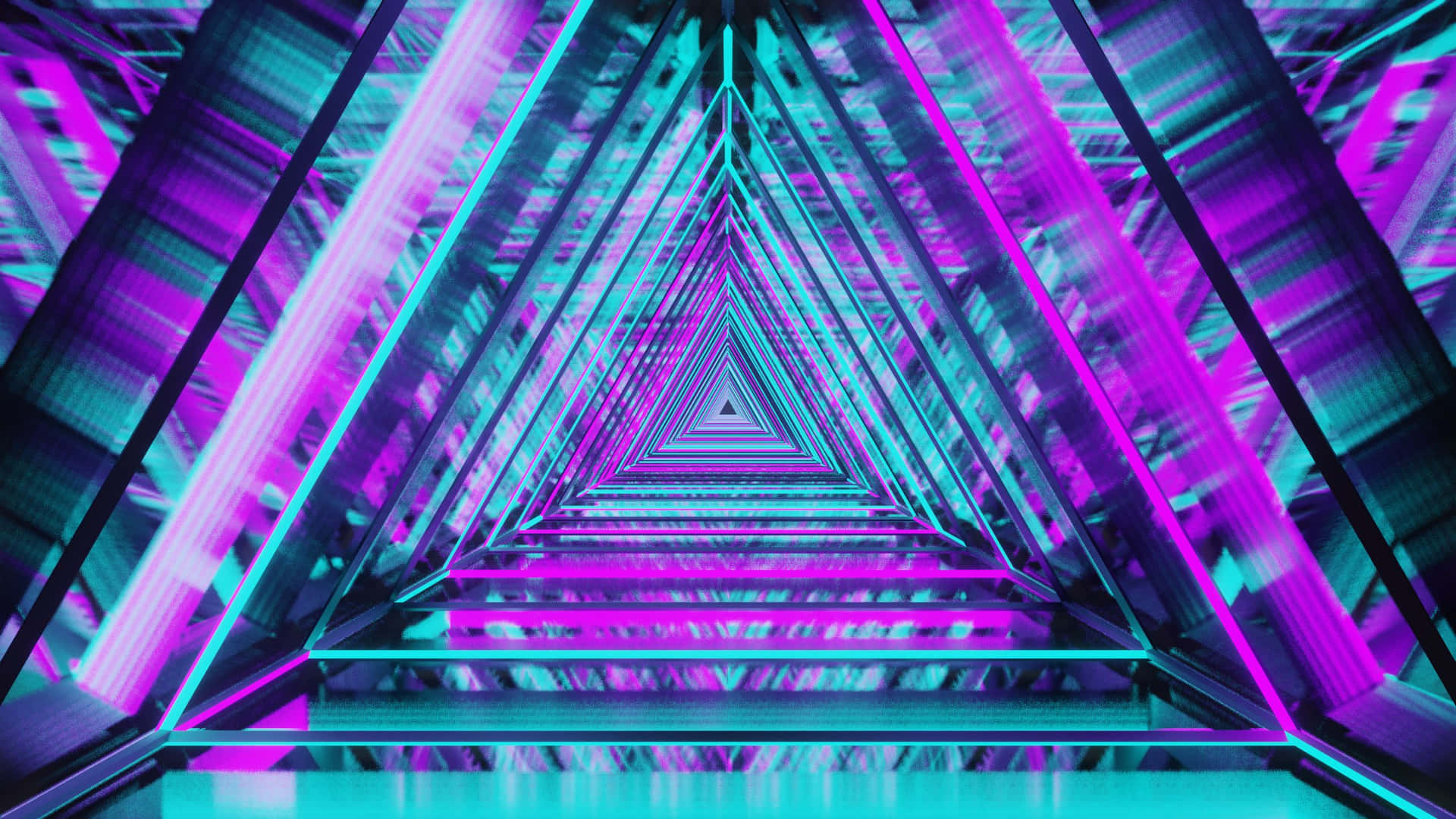 Abstract Neon Triangle Tunnel.jpg Wallpaper