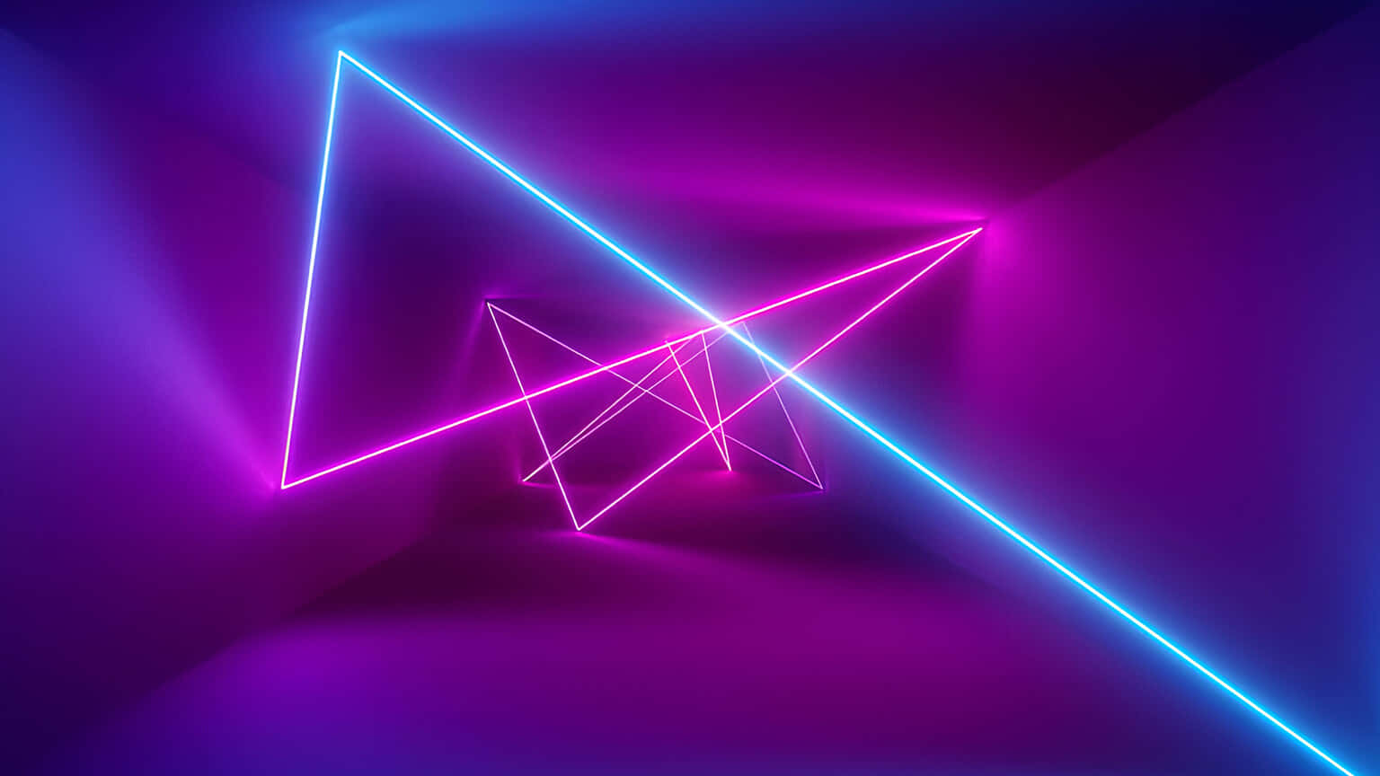 Abstract Neon Triangles Lights Wallpaper