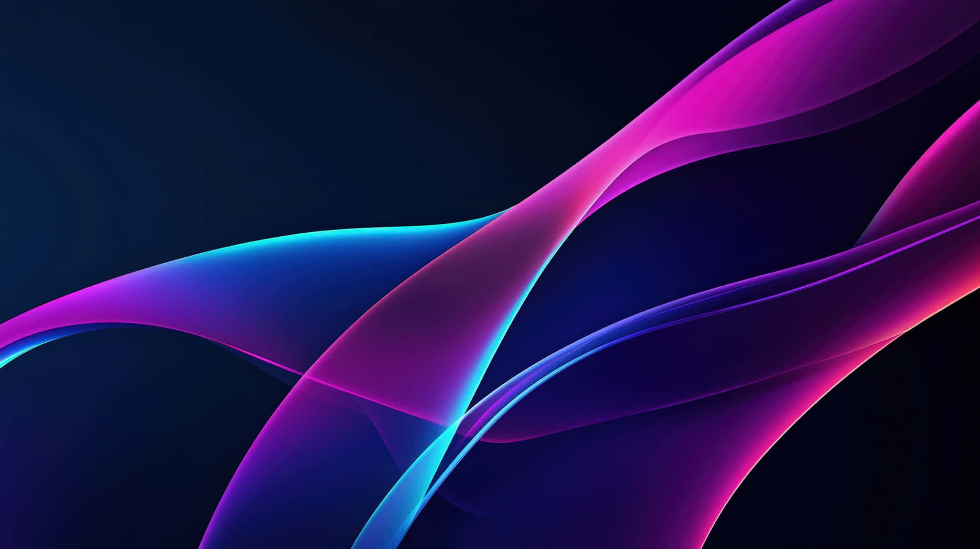Abstract Neon Waves In Dark Background Wallpaper