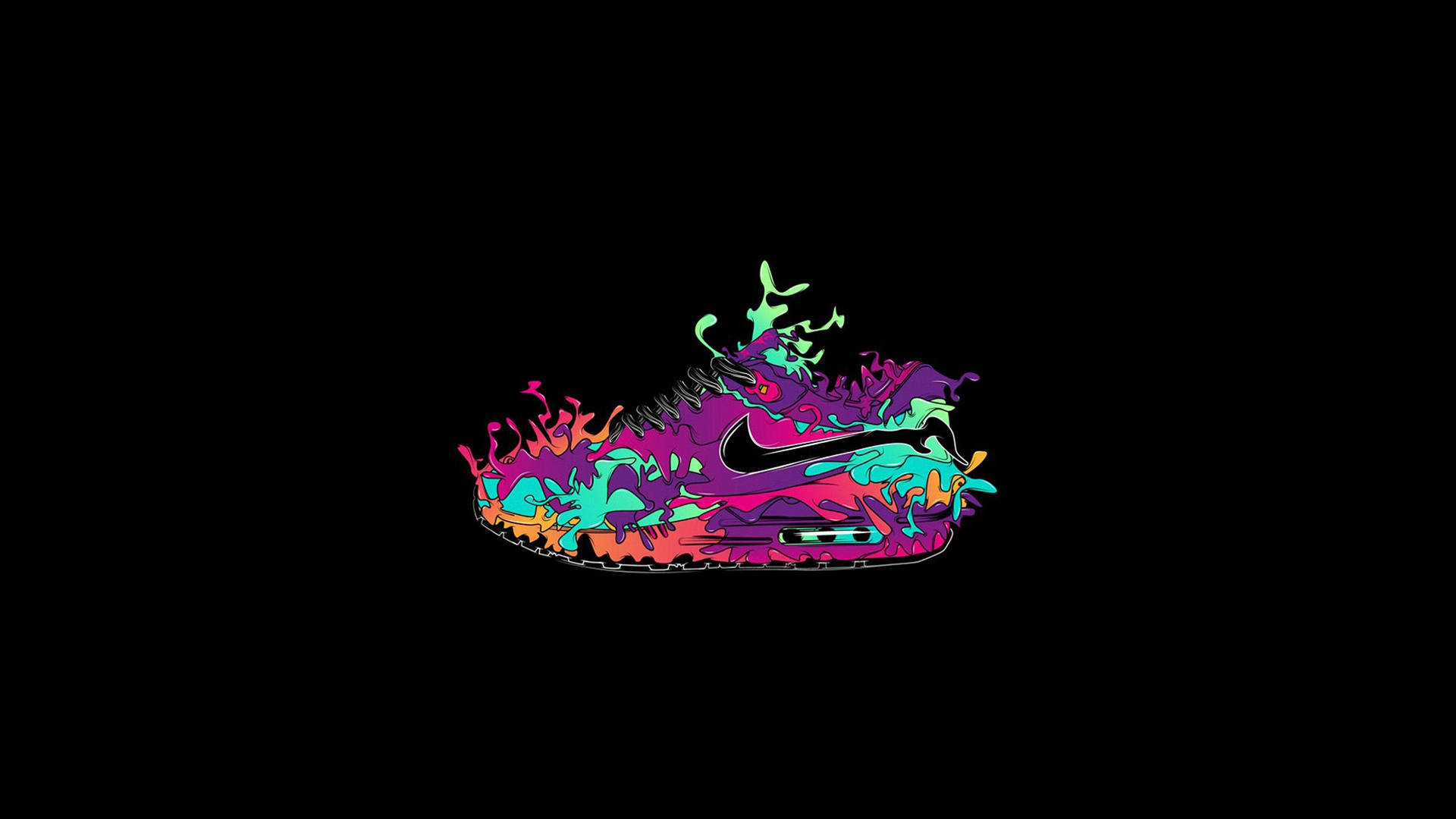 Fundode Tela Abstrato Com Tênis Nike Cartoon. Papel de Parede