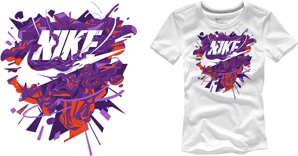 Abstract Nike Tshirt Design PNG