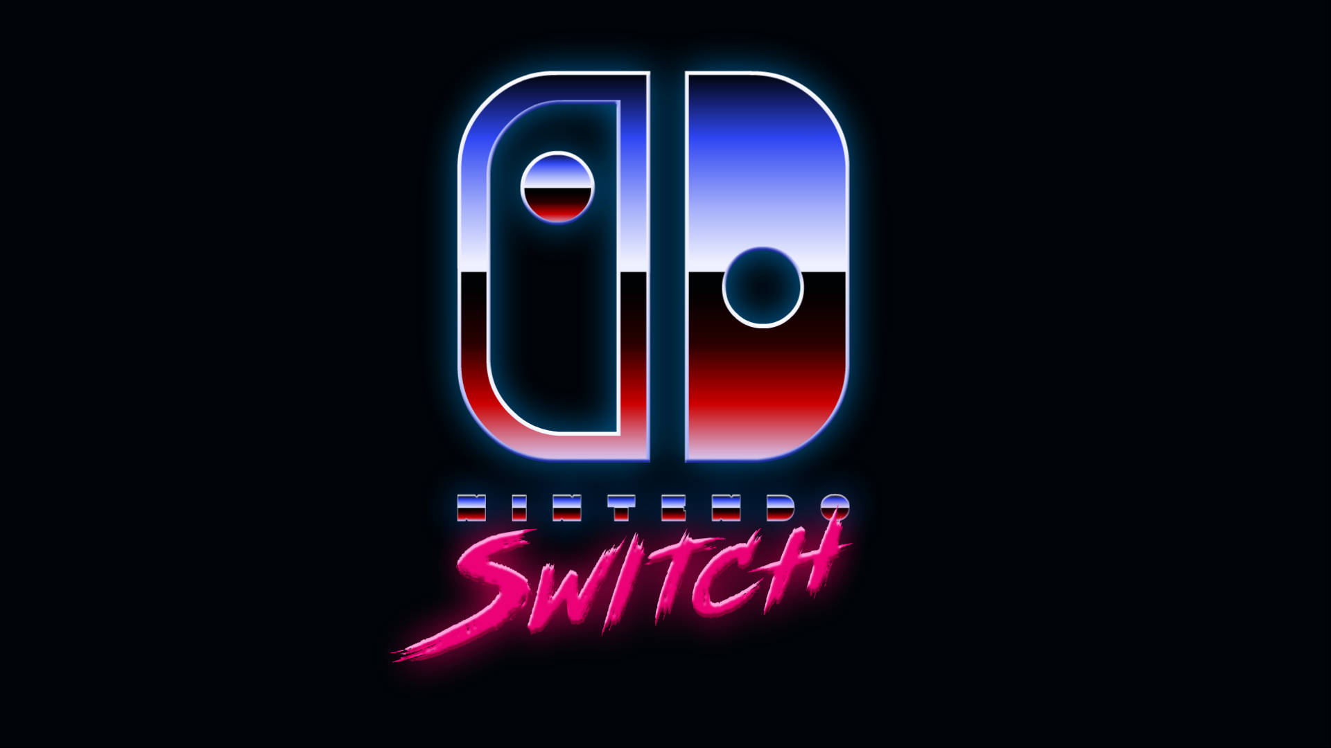 Abstrakt Nintendo Switch Logo Tegning: Et design, der har farverige logoer af Nintendo Switch-konsollen trykt på det. Wallpaper