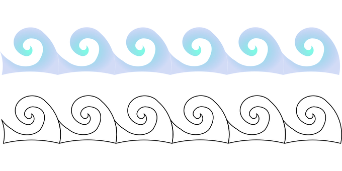 Abstract Ocean Waves Art PNG