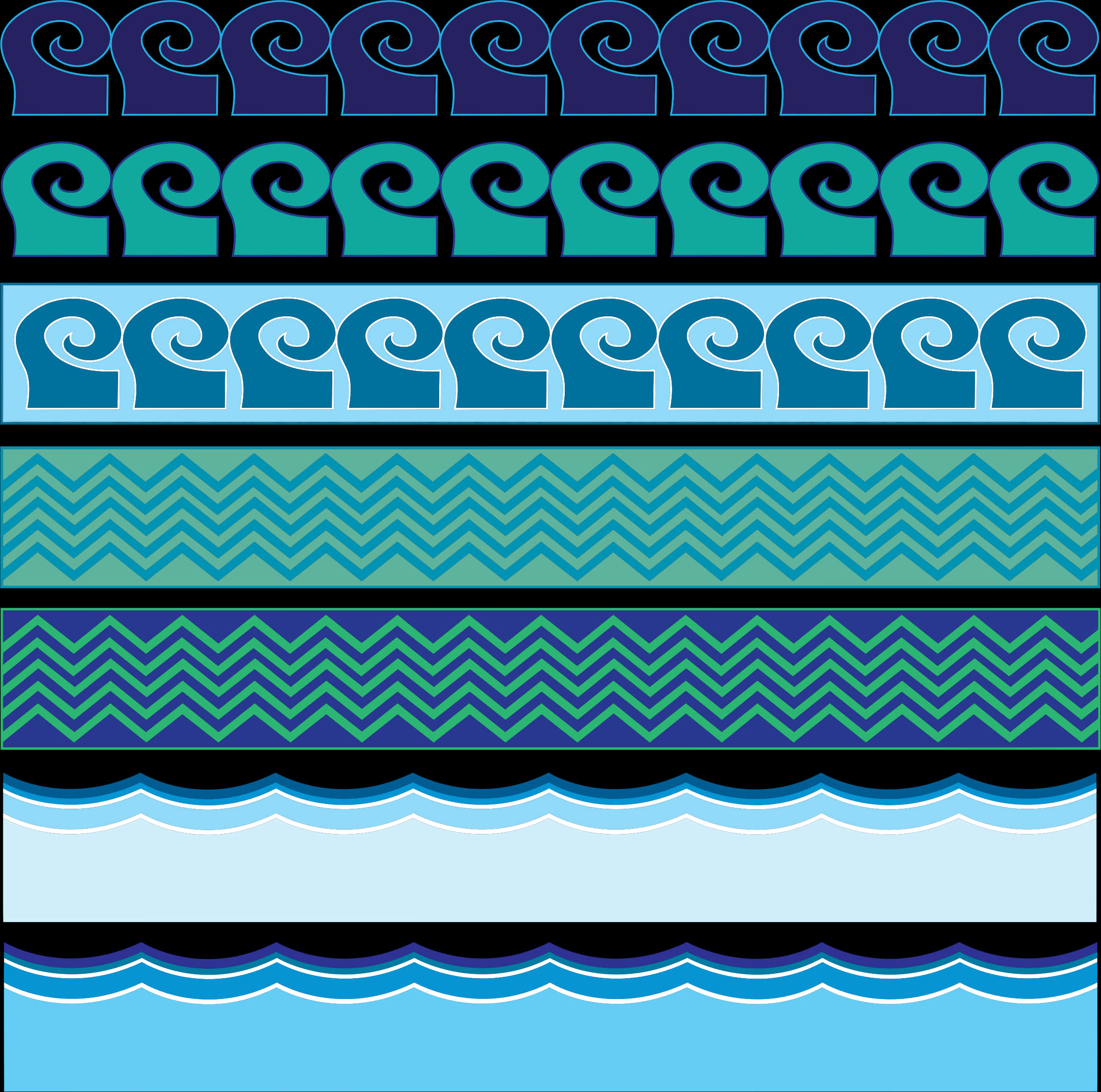 Abstract Ocean Waves Patterns PNG