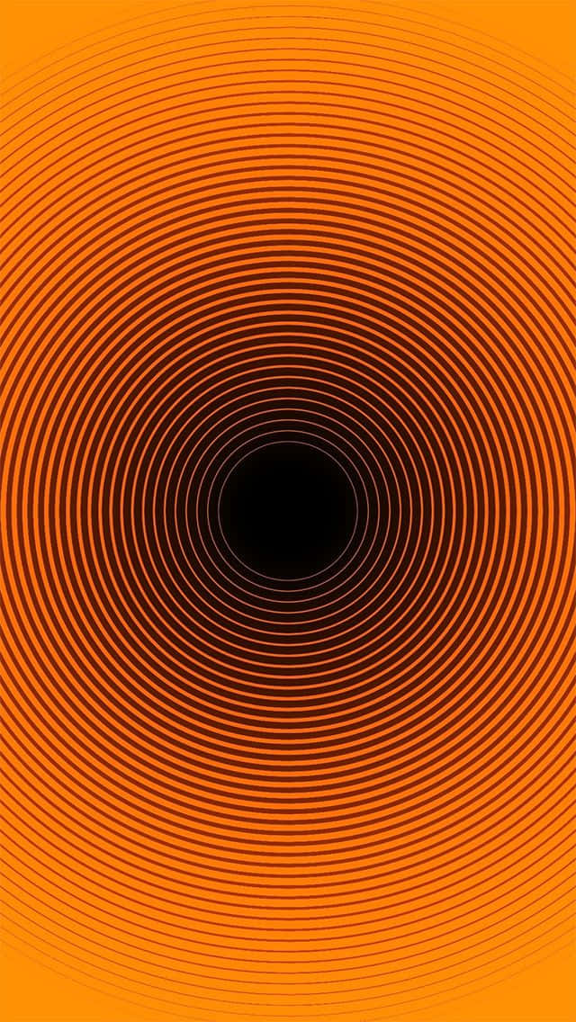 Abstract Orange Black Hole Illusion Wallpaper