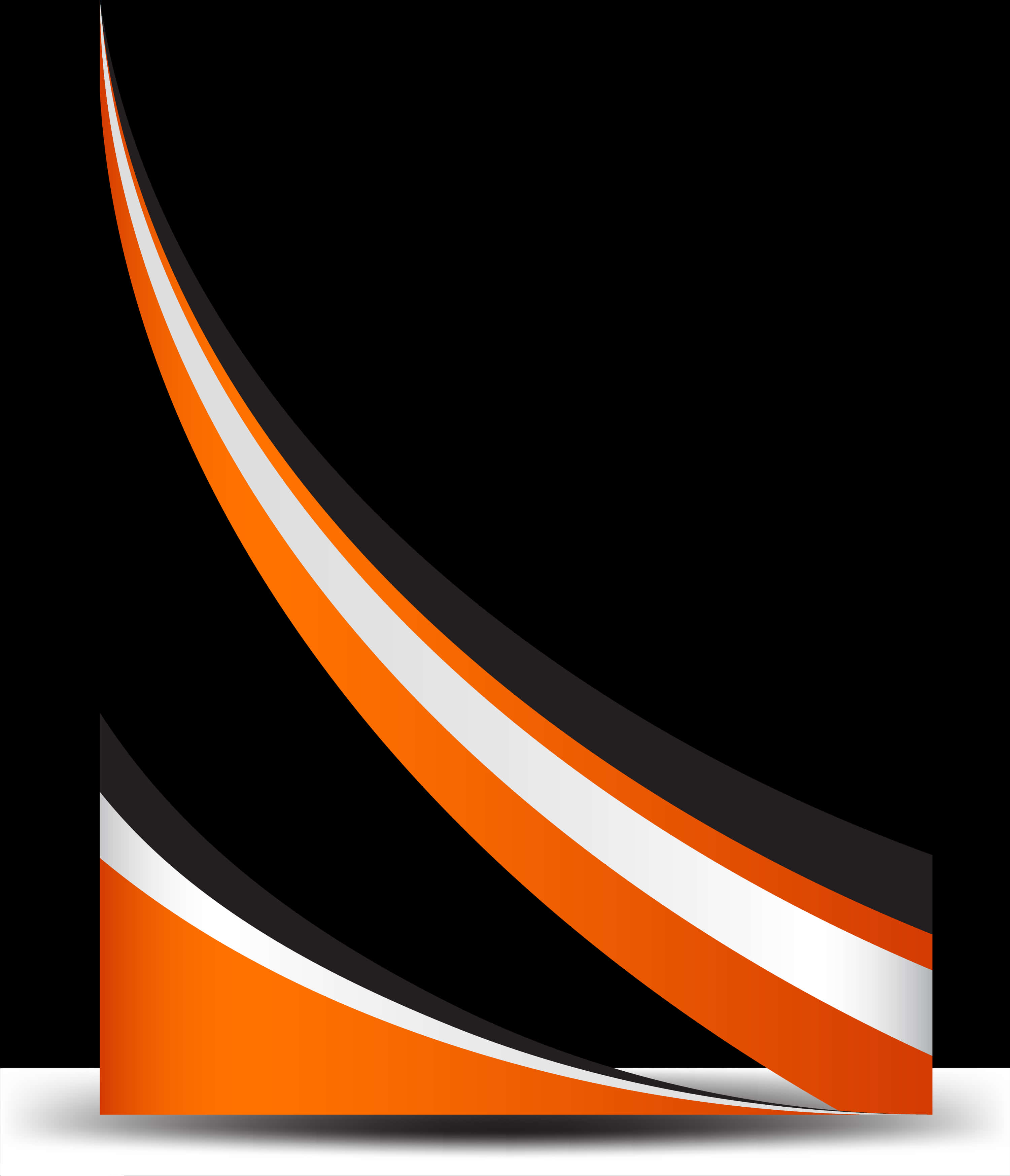 Abstract Orange Black Wave Design PNG