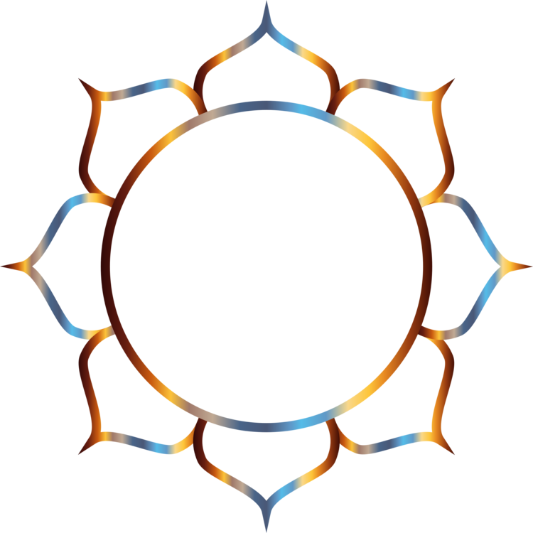 Abstract Orange Blue Mandala Design PNG