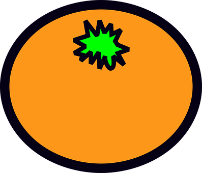 Abstract Orange Circlewith Green Starburst PNG