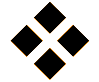 Abstract Orange Diamonds Black Background PNG