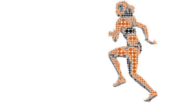 Abstract Orange Dots Female Runner PNG