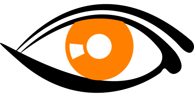 Abstract Orange Eye Design PNG
