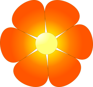 Abstract Orange Flower Illustration PNG