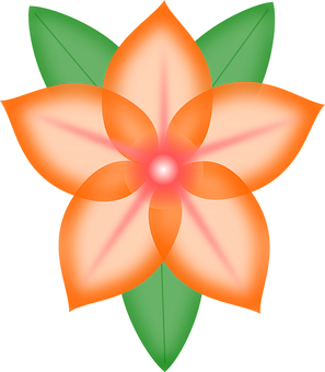 Abstract Orange Flower Illustration PNG