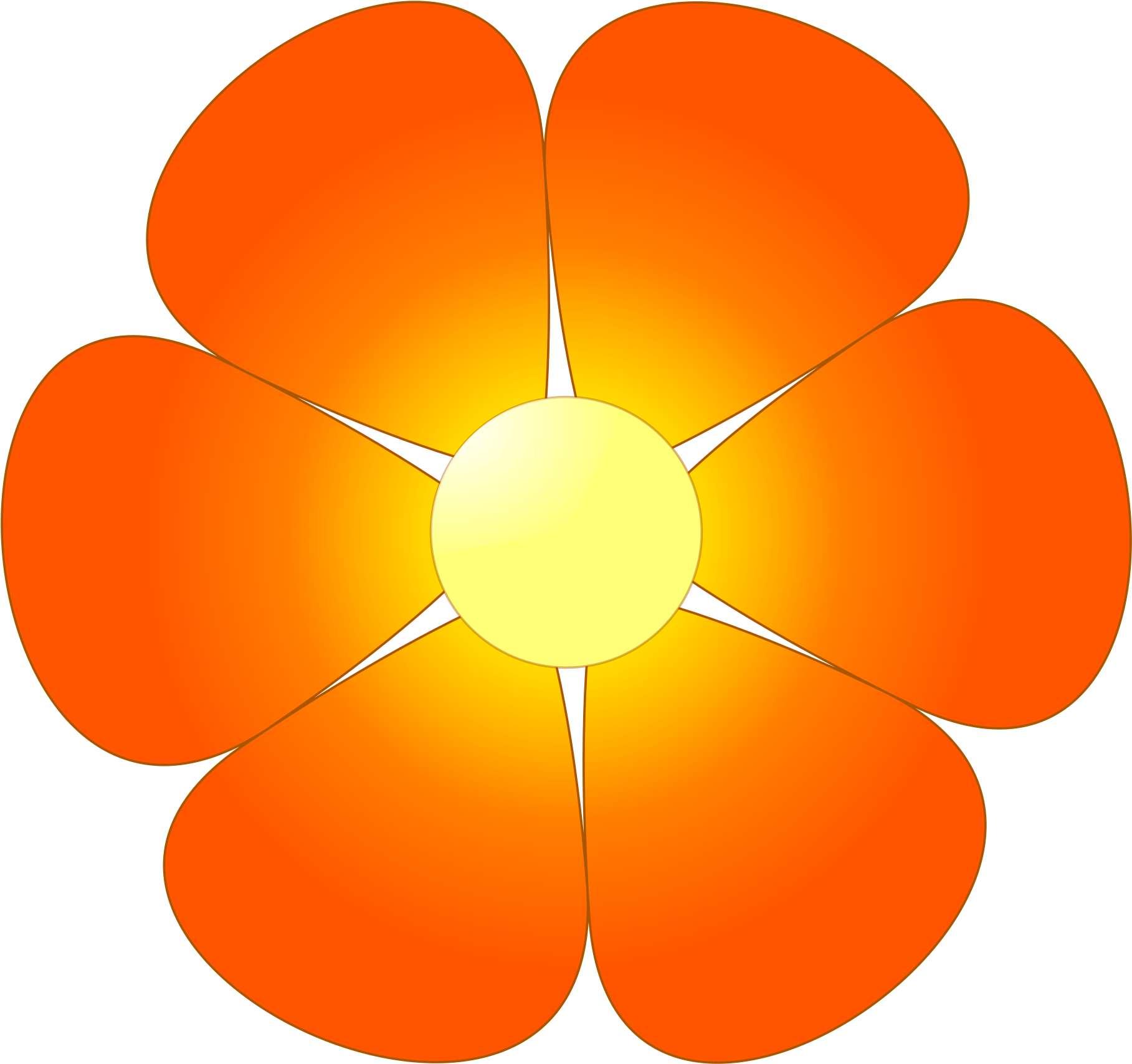 Abstract Orange Flower Illustration PNG