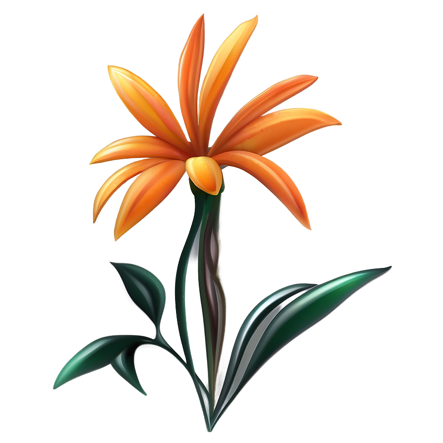 Abstract Orange Flower Png Jha PNG