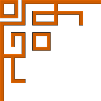 Abstract Orange Geometric Border PNG