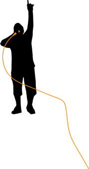 Abstract Orange Line Art PNG