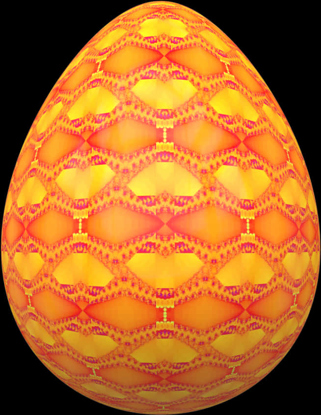 Abstract Orange Patterned Egg PNG