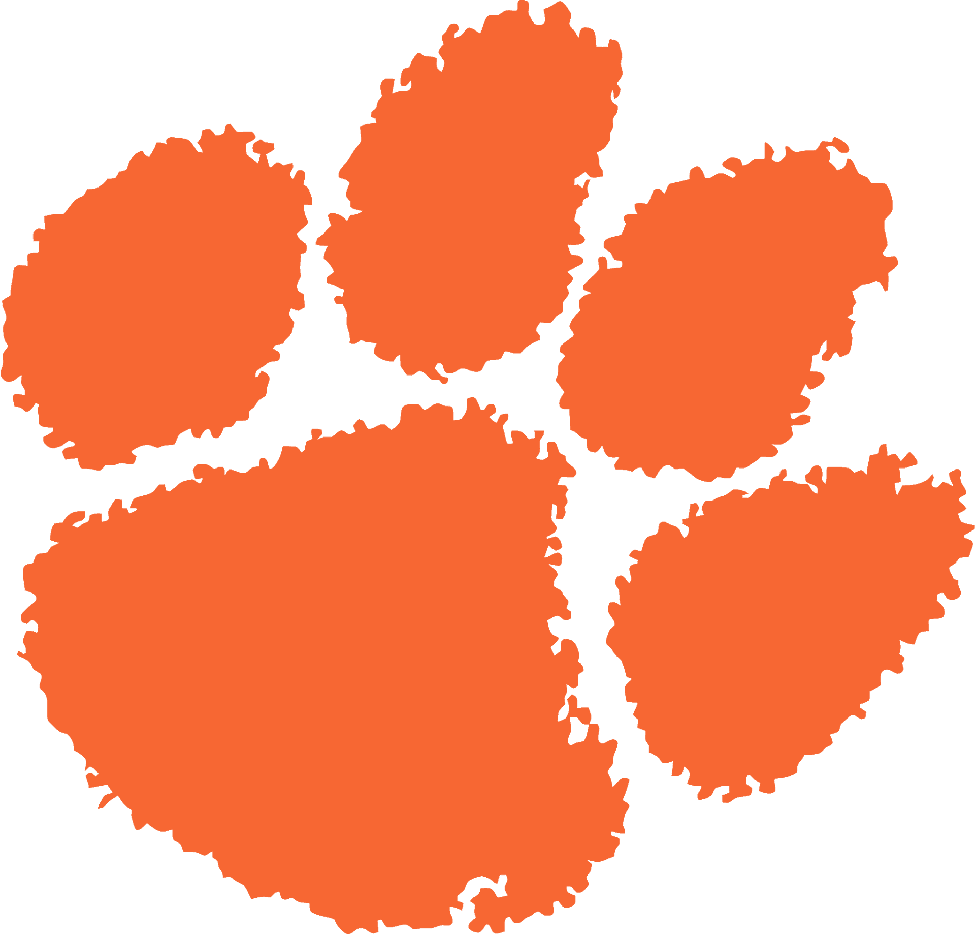 Abstract Orange Paw Prints PNG