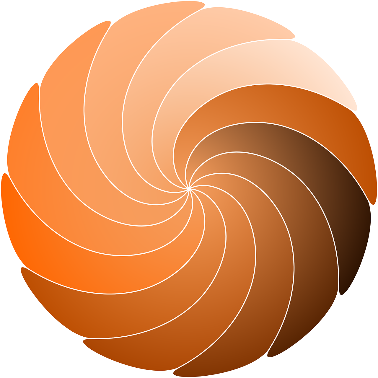 Abstract Orange Spiral Graphic PNG