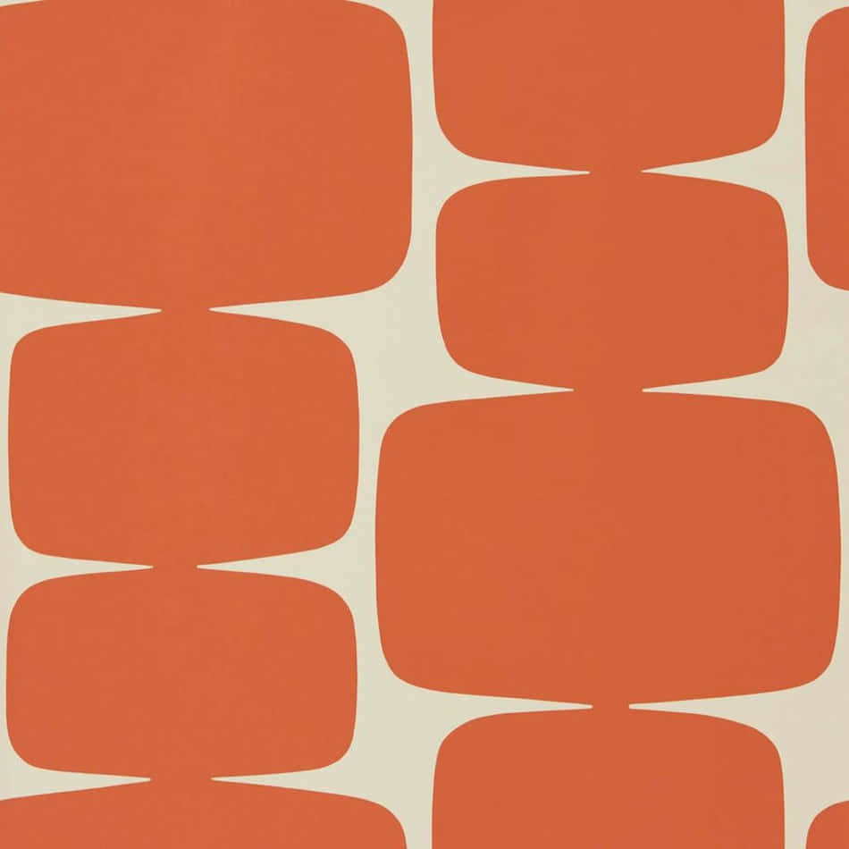 Abstract Orange Squares Pattern Wallpaper