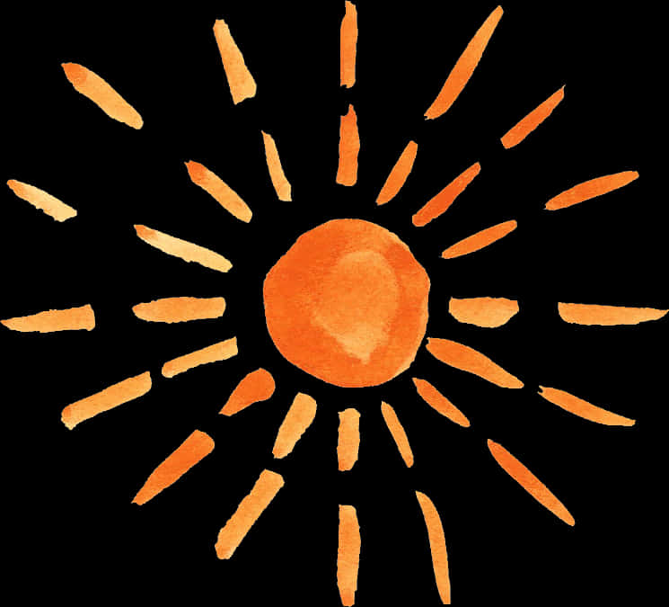 Abstract Orange Sun Illustration PNG