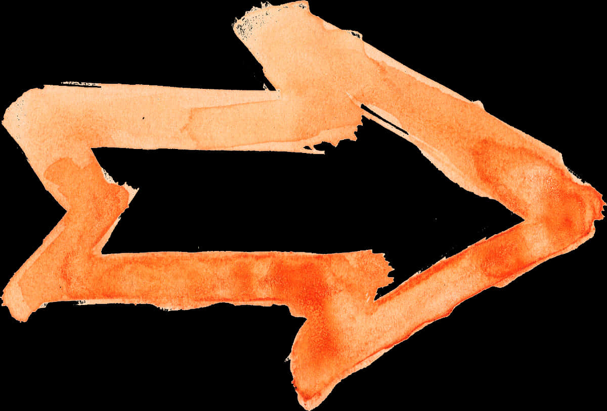 Abstract Orange Watercolor Arrow PNG