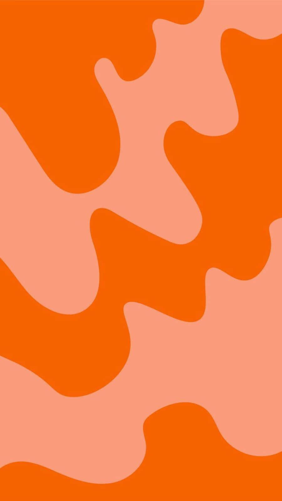 Abstract Orange Waves Aesthetic Wallpaper