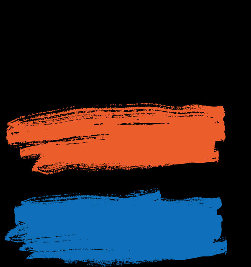 Abstract Orangeand Blue Brushstrokes PNG