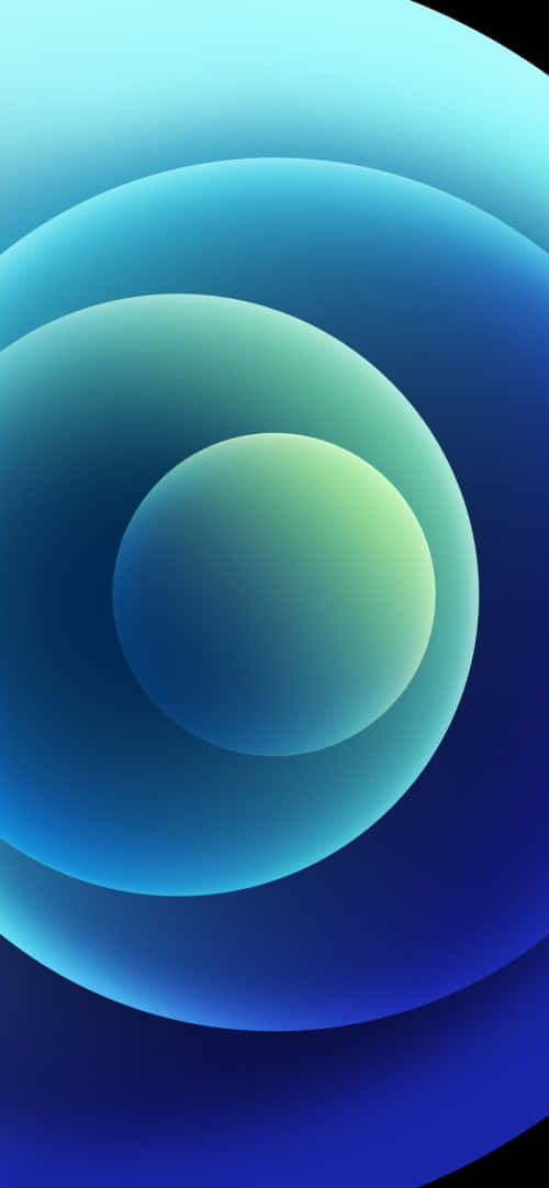 Abstract Pacific Blue Concentric Circles Wallpaper