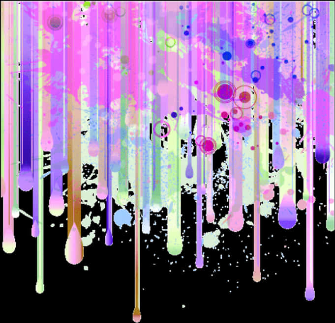 Abstract Paint Drip Artwork PNG